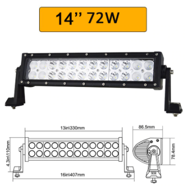 LED BAR 72W  14" + instalatie electrica